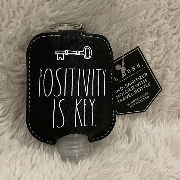 Rae Dunn POSITIVITY IS KEY Hand Sanitizer Holder and Bottle - Picture 2 of 6
